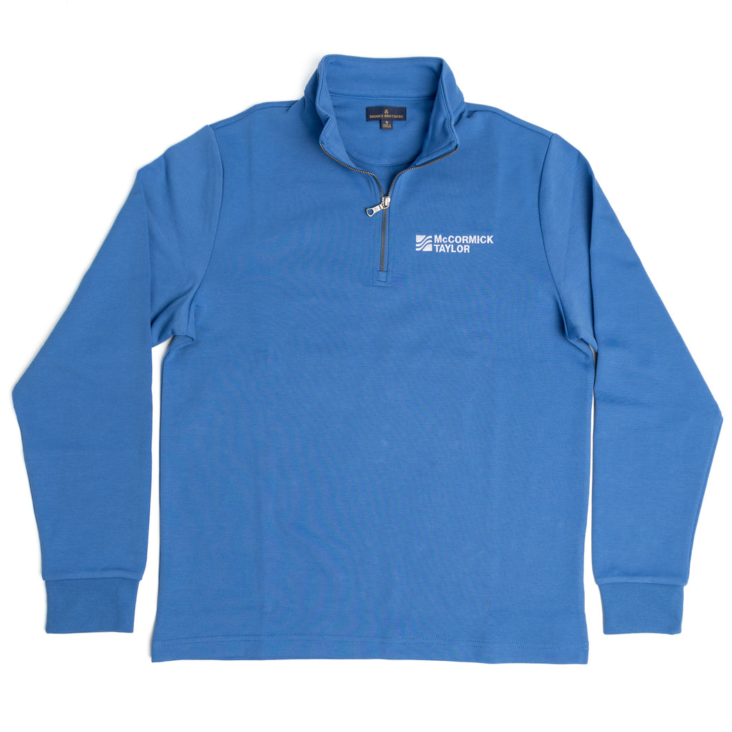 Men's Brooks Brothers Double-Knit 1/4 Zip Pullover - Charter Blue