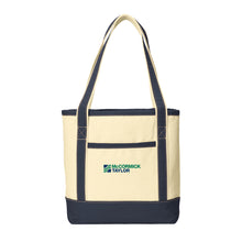 Canvas Beach Natural Navy Tote Bag